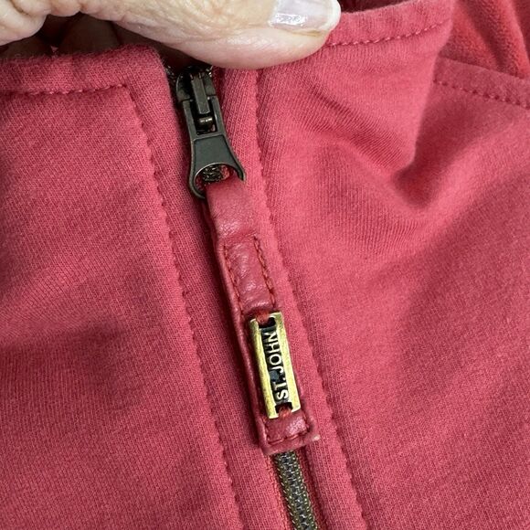 St. John Sport Golf Sweater Jacket Womens S Knit Velvet Zip Studded Preppy Pink - Picture 5 of 9